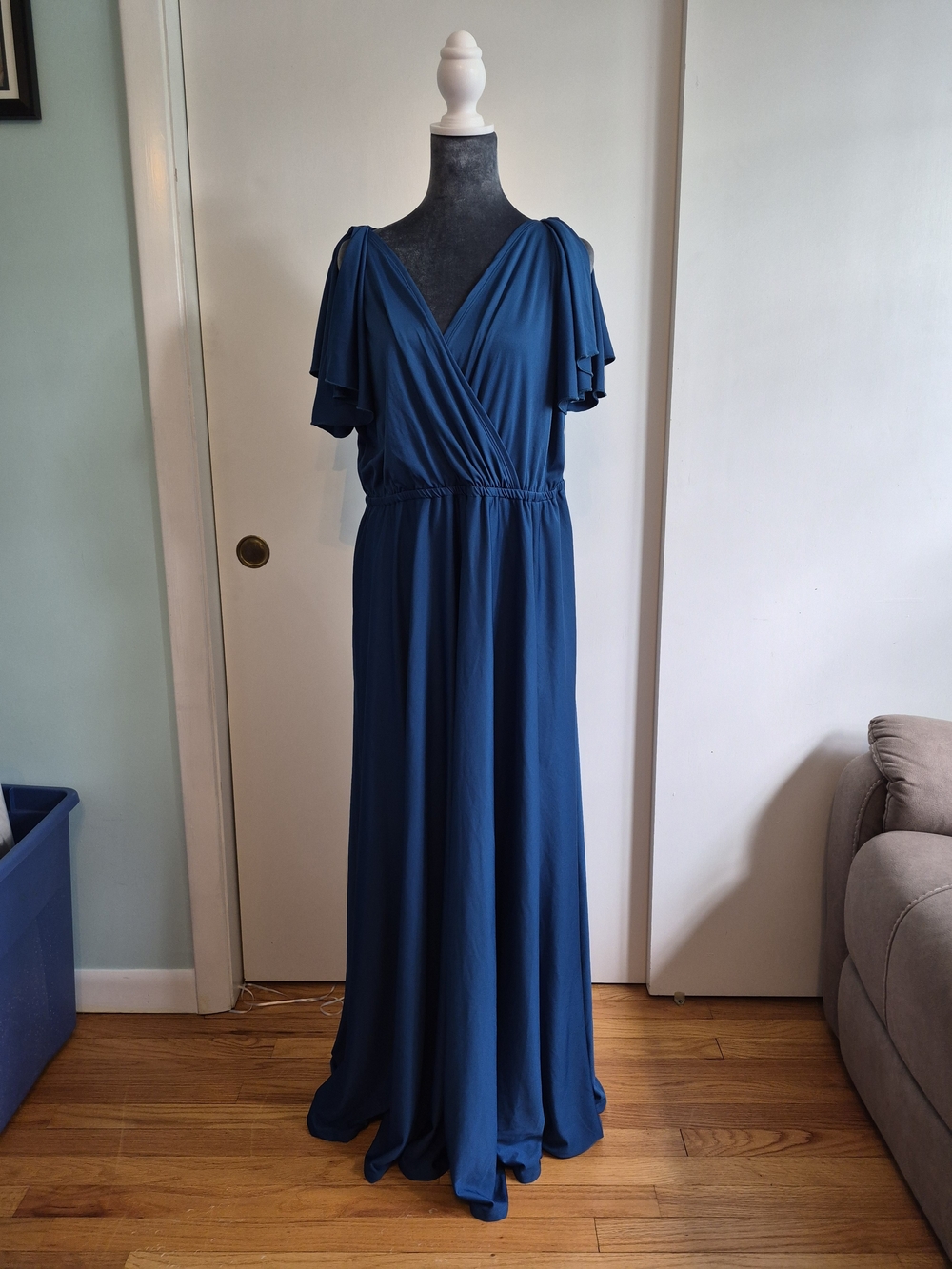 Koh Koh Elegant Teal Wrap Maxi Dress - Women